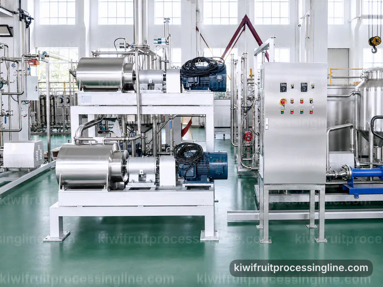 industrial kiwifruit juice and puree line, buying considerations: low shear pulping with seed control section connection view