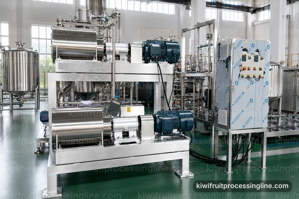 industrial kiwifruit juice and puree line, common buyer questions: low shear pulping with seed control section operating stage