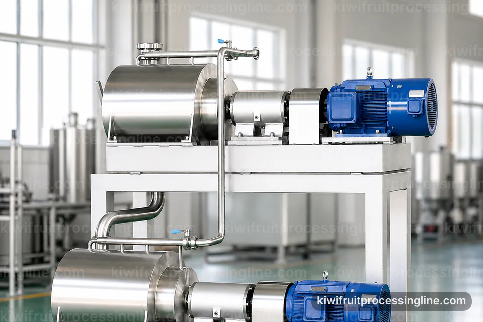 Industrial Kiwifruit Juice And Puree Line: Process Sequence Operating Stage industrial kiwifruit juice and puree line, process sequence: low shear pulping with seed control section operating stage
