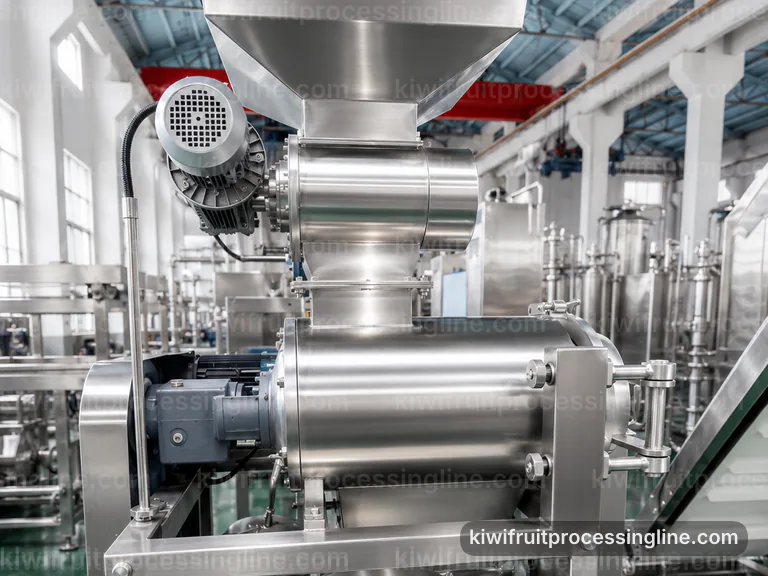 industrial kiwifruit juice and puree line, configuration options: low shear kiwi pulper connection view