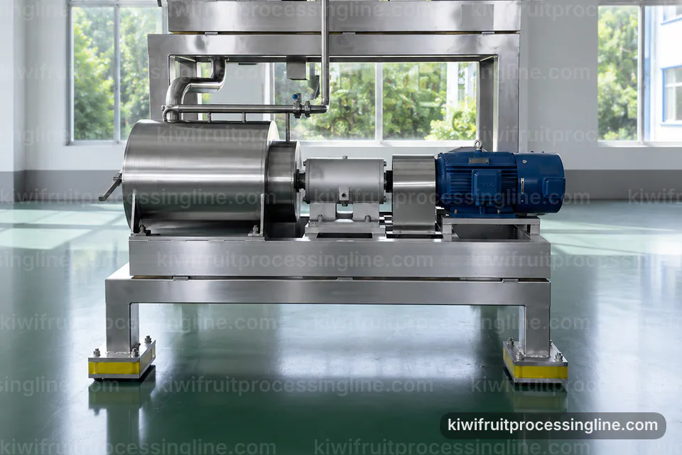 industrial kiwifruit juice and puree line, configuration options: low shear pulping with seed control section operating stage